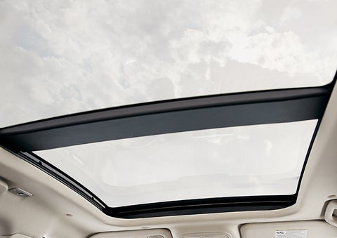 The available panoramic Vista Roof® is shown from inside a 2023 Lincoln Corsair® SUV. | Caruso Lincoln in Long Beach CA