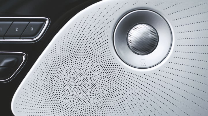 A stylish speaker cover of a 2024 Lincoln Aviator® SUV is shown | Caruso Lincoln in Long Beach CA