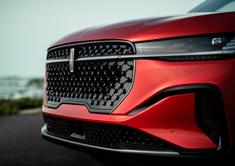 The sleek grille of a 2024 Lincoln Nautilus® SUV with the available Jet Appearance Package makes a bold statement. | Caruso Lincoln in Long Beach CA