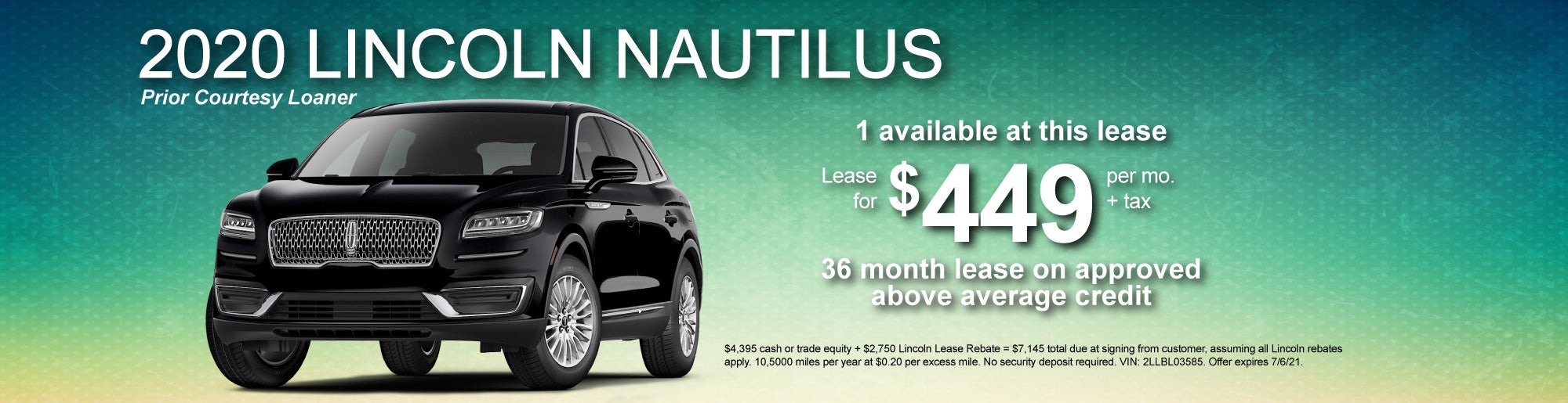 Lease a 2020 Nautilus for $449/mo + tax
