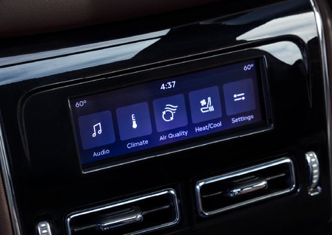 Driver controls like music, temperature, air quality, settings, and heat/cool seats are shown. | Caruso Lincoln in Long Beach CA