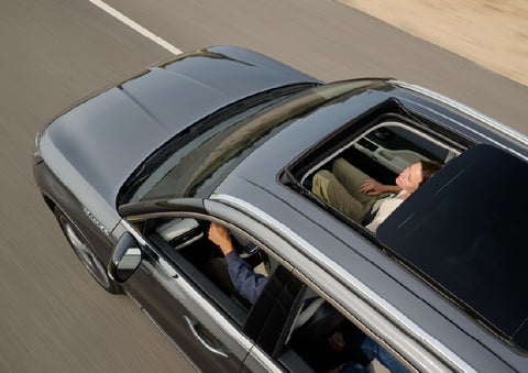 The available panoramic Vista Roof® of a 2027 Lincoln Aviator® SUV is open. | Caruso Lincoln in Long Beach CA