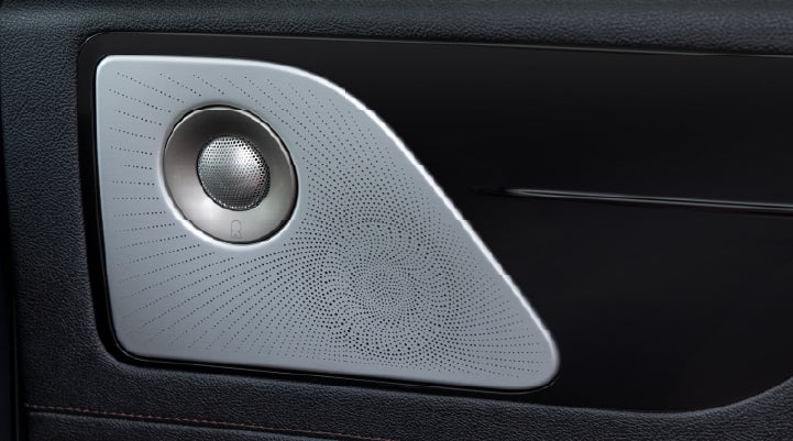 A close-up view of the available Revel® Ultima 3D Audio System. | Caruso Lincoln in Long Beach CA
